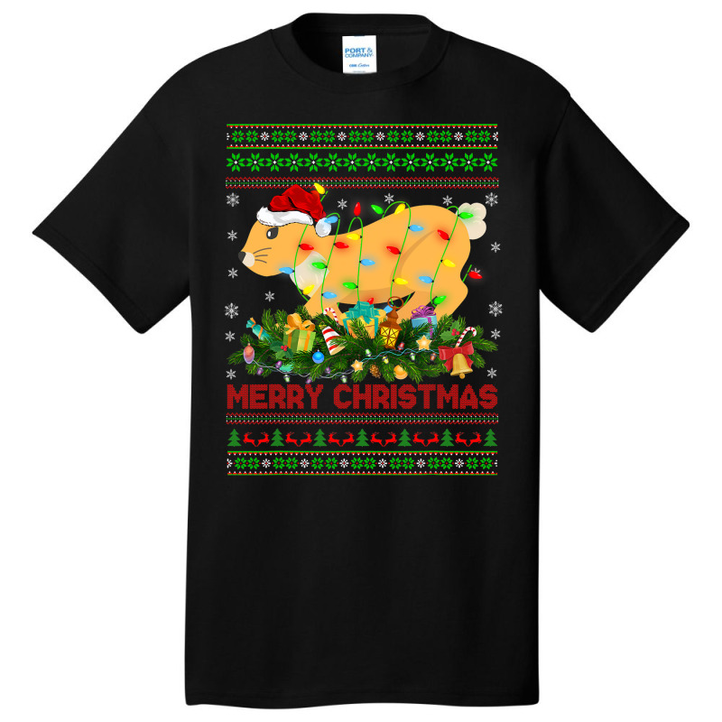 Funny Xmas Lighting Tree Santa Ugly Hare Christmas Basic T-shirt | Artistshot