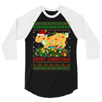 Funny Xmas Lighting Tree Santa Ugly Hare Christmas 3/4 Sleeve Shirt | Artistshot