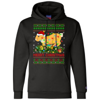 Funny Xmas Lighting Tree Santa Ugly Hare Christmas Champion Hoodie | Artistshot