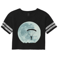 Full Moon Sky Diving Base Jumping Parachute Extrem Scorecard Crop Tee | Artistshot