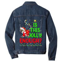 Funny Xmas Tree Is This Jolly Enough Lemur Christm Men Denim Jacket | Artistshot