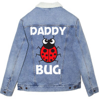 Funny Ladybug For Dad Father Ladybird Beetle Insec Unisex Sherpa-lined Denim Jacket | Artistshot