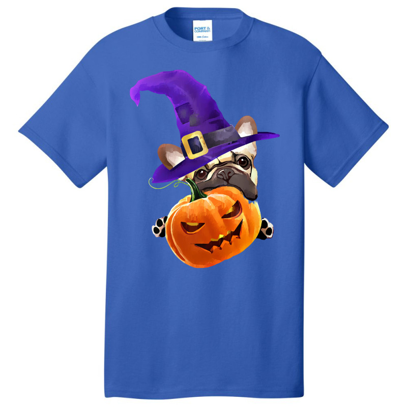 French Bulldog T  Shirt French Bulldog, Witch Hat, Scary Halloween, Ja Basic T-shirt by orangesagreement | Artistshot