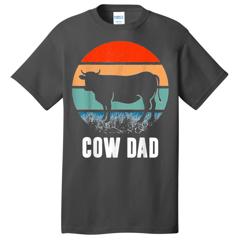 Cow Dad Funny Dairy Farmer Cow Father's Day Basic T-shirt | Artistshot