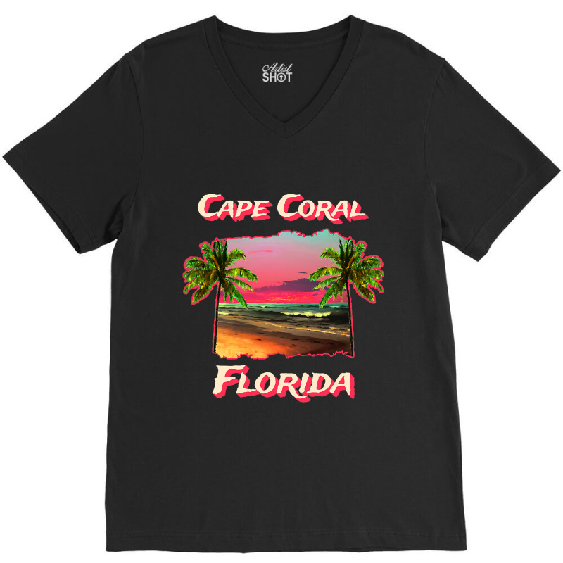 Beaches Of Cape Coral Florida 21 V-neck Tee | Artistshot