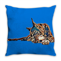 Great Dane Dog Sitting Agains Throw Pillow | Artistshot