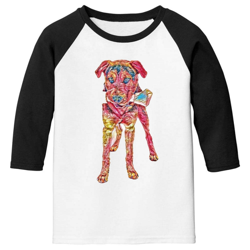 A Large Mixed Breed Dog With Youth 3/4 Sleeve | Artistshot