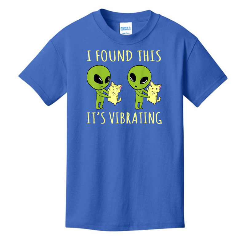 I Found This Its Vibrating Funny Alien Cat Tshirt T Shirt Basic Youth T-shirt by sabadmscoastlw | Artistshot