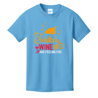 Womens Turkey Wine & Feeling Fine Funny Thanksgiving Family Gifts V Ne Basic Youth T-shirt | Artistshot