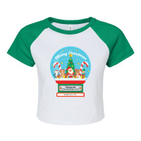 Hot Trend Newcastle Upon Tyne England Uk - Merry Christmas Snowglobe Raglan Crop Top | Artistshot