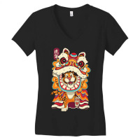 Chinese New Years For Men Dancing Tiger Dragon 21 Women's V-neck T-shirt | Artistshot