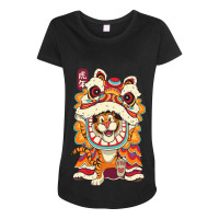 Chinese New Years For Men Dancing Tiger Dragon 21 Maternity Scoop Neck T-shirt | Artistshot