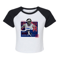 Terance Mann Basketball Paper Poster Clippers Raglan Crop Top | Artistshot