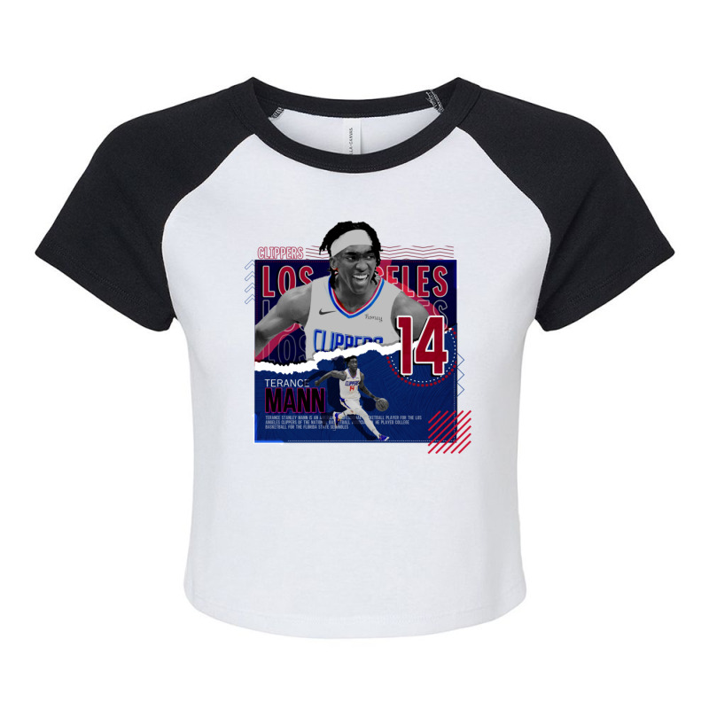 Terance Mann Basketball Paper Poster Clippers Raglan Crop Top by LakeshaHughlett | Artistshot