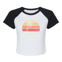 Ormond-by-the-sea Fl Vintage 70s Retro Throwback Raglan Crop Top | Artistshot