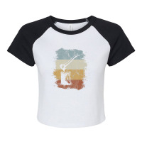 Hot Trend 80s Retro Wood Chopping Vintage Axe Lumberjack Raglan Crop Top | Artistshot