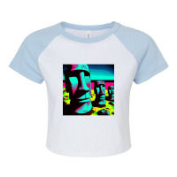 Limited Edition Pop Art Easter Island Raglan Crop Top | Artistshot