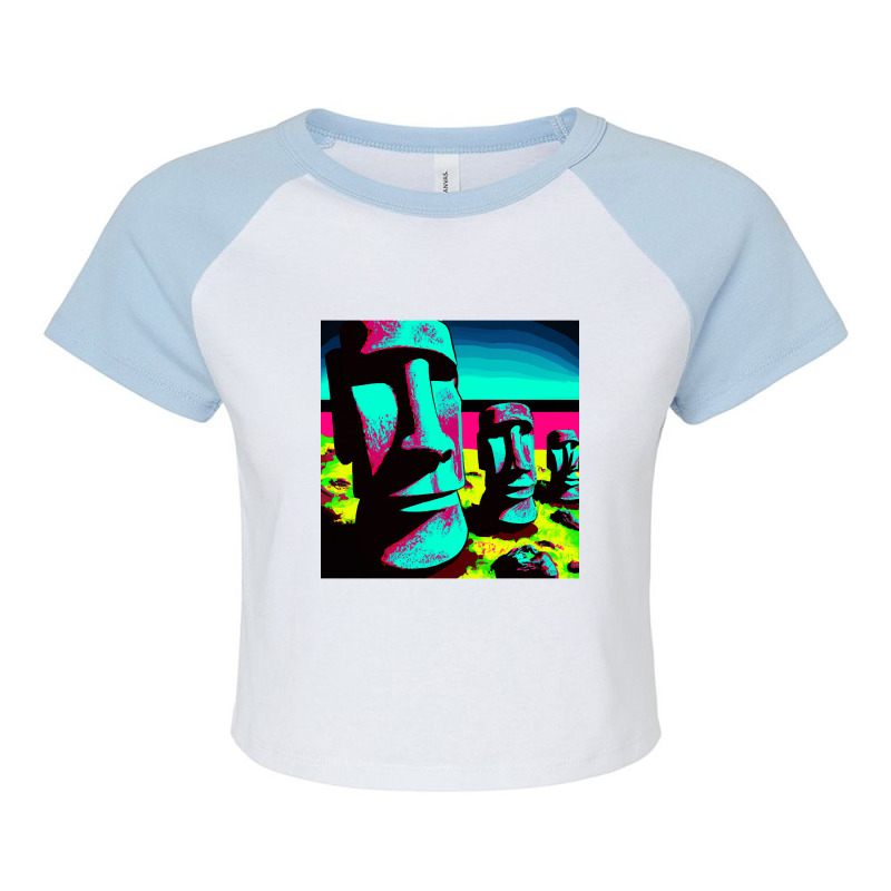 Limited Edition Pop Art Easter Island Raglan Crop Top | Artistshot