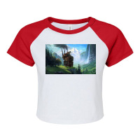 Aesthetics Moving Castle In Forest Raglan Crop Top | Artistshot