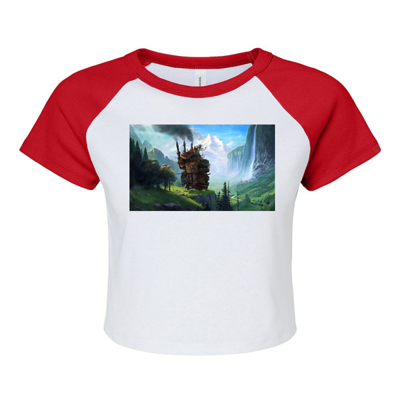 Aesthetics Moving Castle In Forest Raglan Crop Top by jesusroger | Artistshot