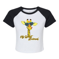 Hot Trend Giraffes Are My Spirit Animal Raglan Crop Top | Artistshot