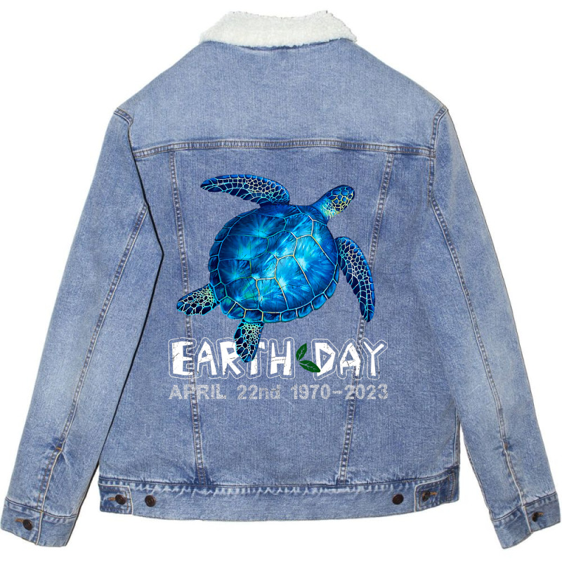 Blue Turtle Ocean Earth Day 2anniversary Unisex Sherpa-lined Denim Jacket | Artistshot