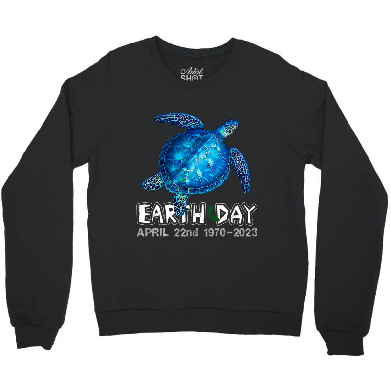 Blue Turtle Ocean Earth Day 2anniversary Crewneck Sweatshirt | Artistshot