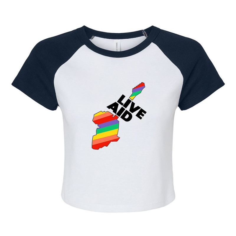 Live Aid Raglan Crop Top by MichaelSchales | Artistshot