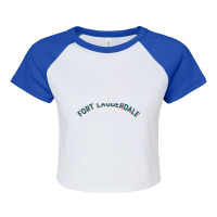 Trending Fort Lauderdale Florida Vintage Arch Letters Raglan Crop Top | Artistshot