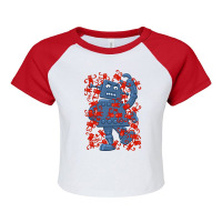 Monkeys Vs Robot Raglan Crop Top | Artistshot