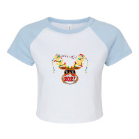 Reindeer In Mask Vaccination Merry 1 Raglan Crop Top | Artistshot