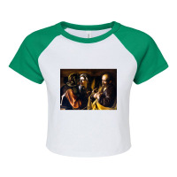 Caravaggio The Denial Of Saint Peter Raglan Crop Top | Artistshot