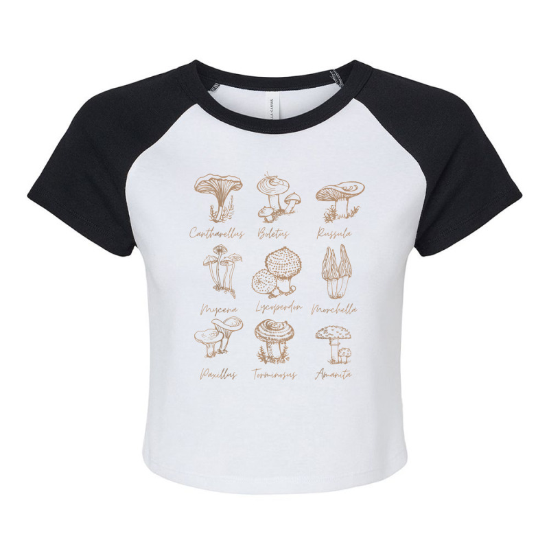 Fungi Mushroom Lover Shirt Mycology Vintage Goth Style T Shirt Raglan Crop Top by pulsemh | Artistshot