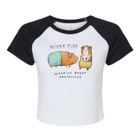 Guinea Pigs Wearing Baggy Pantaloons Vintage Raglan Crop Top | Artistshot