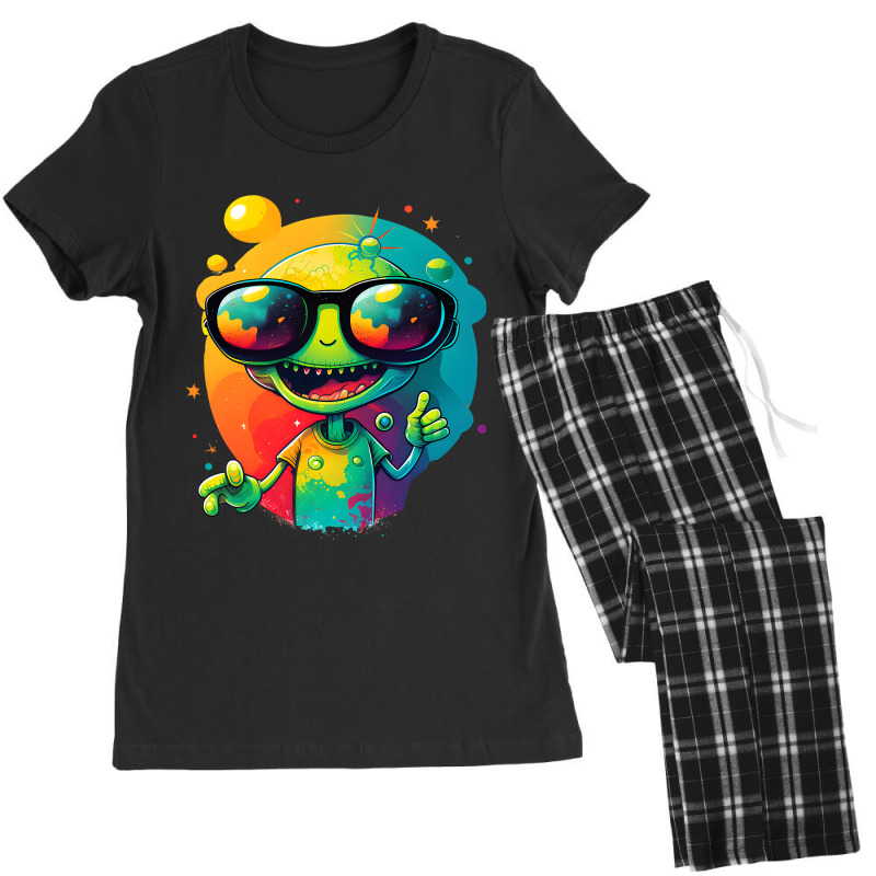 Cute Looking Alien We´ll Come At Earth Funny Spac Women's Pajamas Set by SamiaJarga | Artistshot