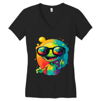 Cute Looking Alien We´ll Come At Earth Funny Spac Women's V-neck T-shirt | Artistshot