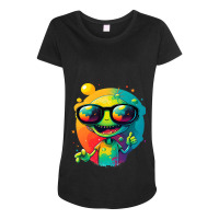 Cute Looking Alien We´ll Come At Earth Funny Spac Maternity Scoop Neck T-shirt | Artistshot