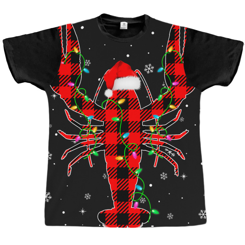 Buffalo Red Plaid Lobster Animals Merry Christmas  Graphic T-shirt | Artistshot