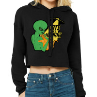 Cat Lover 2cats Over Humans Alien Cropped Hoodie | Artistshot