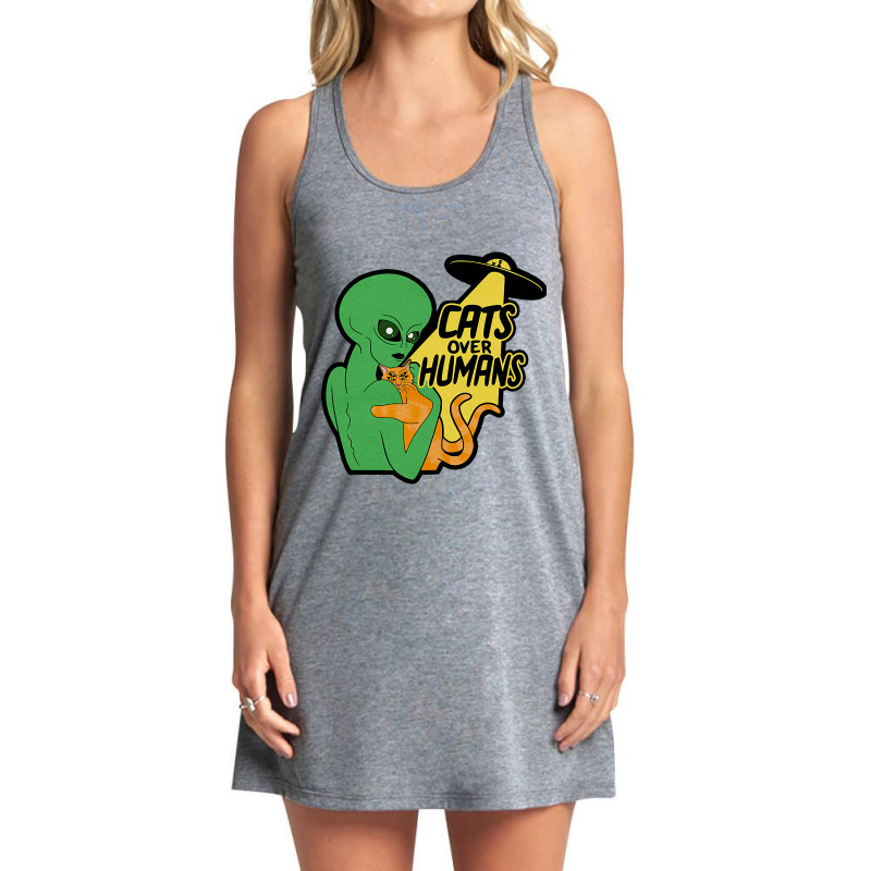 Cat Lover 2cats Over Humans Alien Tank Dress by GwendalyForsberg | Artistshot