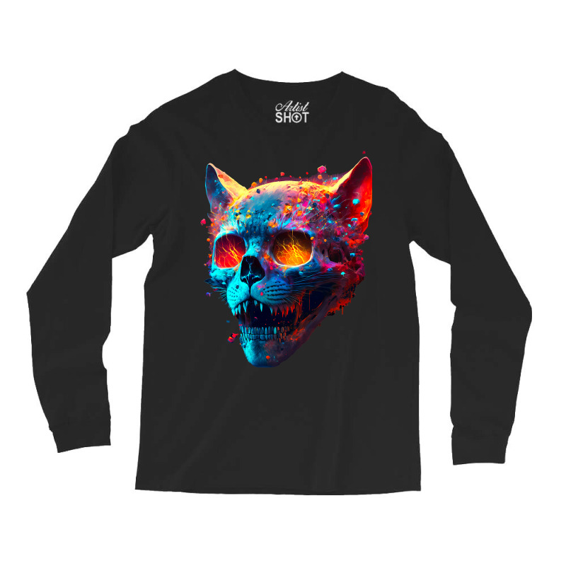 Cat Lover 2fierce Cat Face Splatter Paint Long Sleeve Shirts | Artistshot