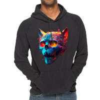 Cat Lover 2fierce Cat Face Splatter Paint Vintage Hoodie | Artistshot