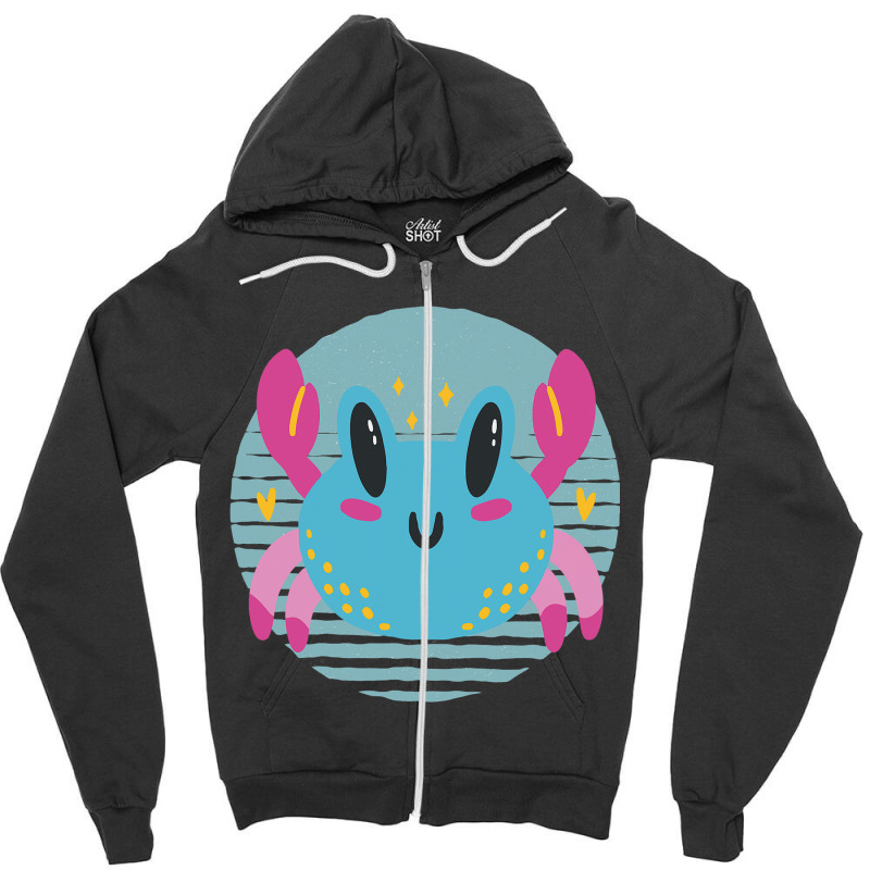 Cute Crab Ocean Crawfish Sea Animal Zipper Hoodie | Artistshot