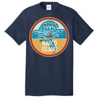 Marco Island Beach Florida Fl Ocean Wave Shark Fin Vacation Pullover H Basic T-shirt | Artistshot