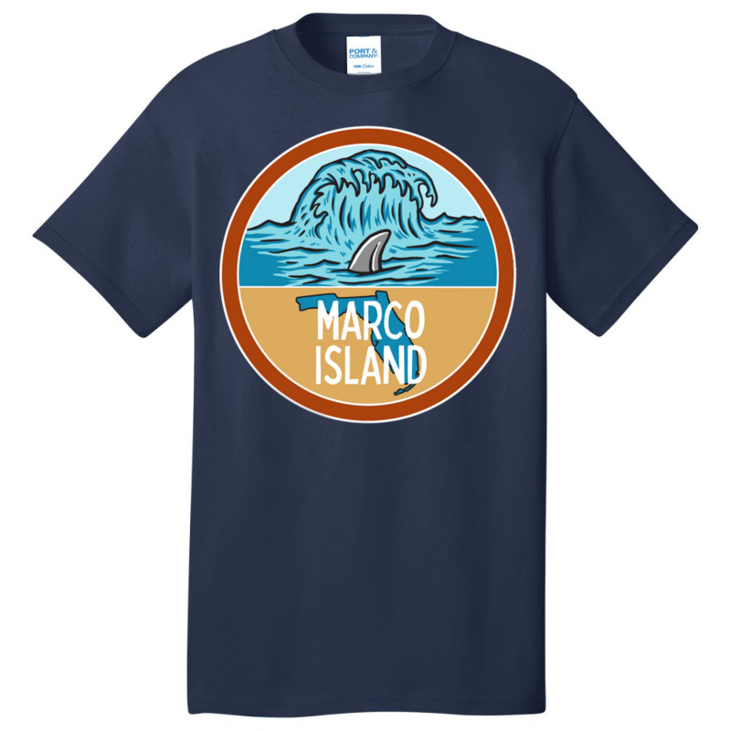 Marco Island Beach Florida Fl Ocean Wave Shark Fin Vacation Pullover H Basic T-shirt | Artistshot