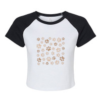 Seamless Light Brown Colored Paw Design 1 Raglan Crop Top | Artistshot