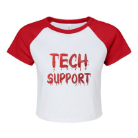 Limited Edition Creepy Tech Support Raglan Crop Top | Artistshot