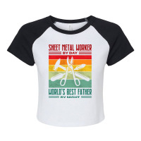 Best Sheet Metal Worker Dad Thin Metal Sheets Meta Raglan Crop Top | Artistshot