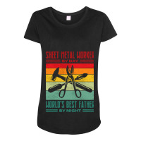 Best Sheet Metal Worker Dad Thin Metal Sheets Meta Maternity Scoop Neck T-shirt | Artistshot