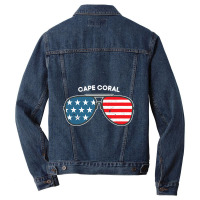 Cape Coral Florida Fl Us Cities America 4th Of Jul Men Denim Jacket | Artistshot